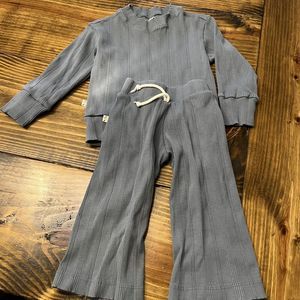 Childhoods Clothing Rib Knit Lounge Set Pacific Blue Size 3T Toddler Sweats